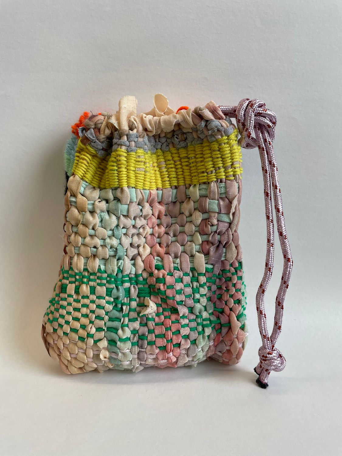 handwoven drawstring bag by Alexa Sekula