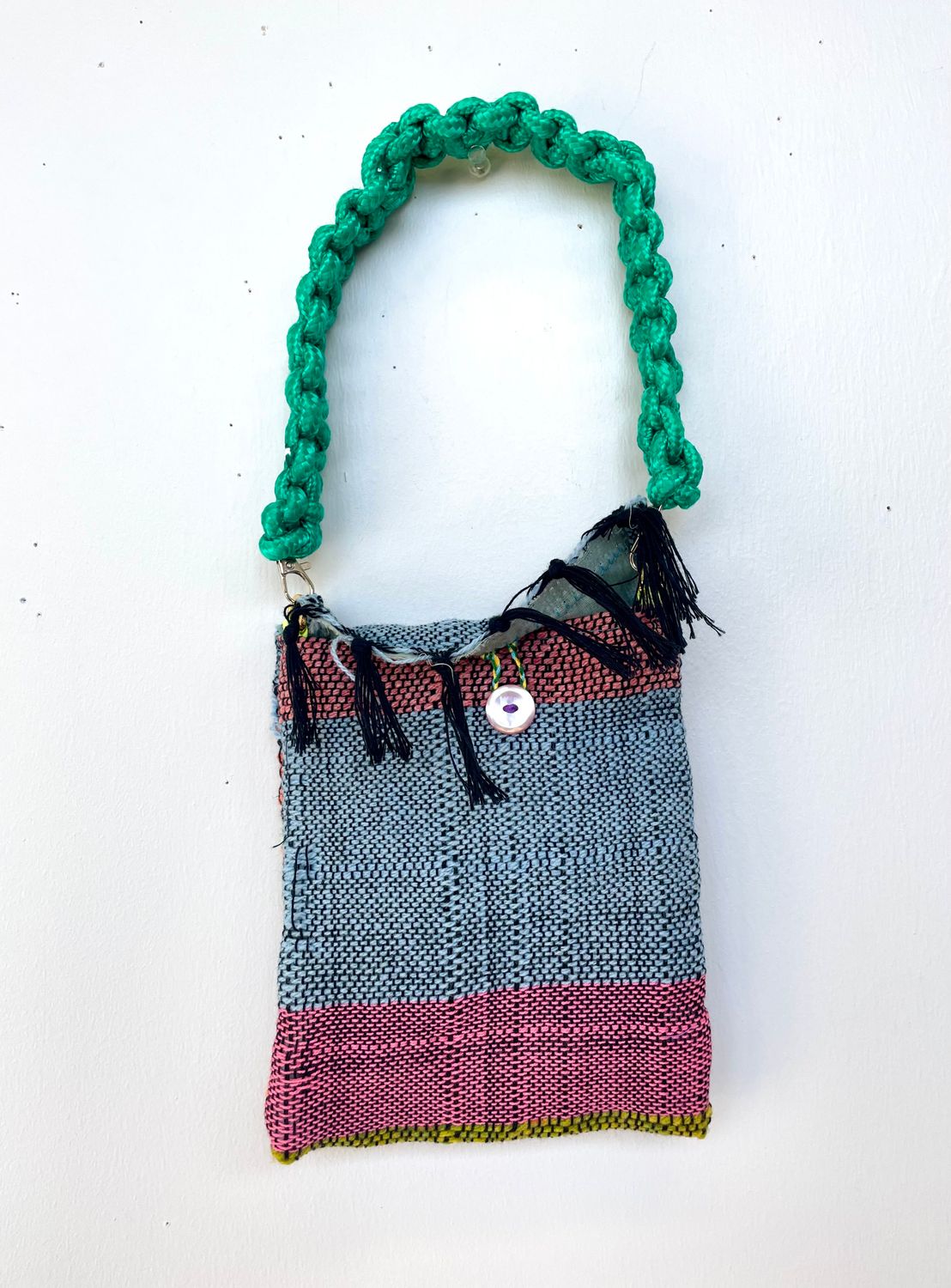Rainbow handwoven bag by Ania Lattie