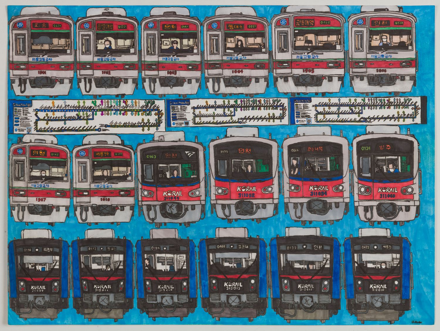 The Trains and Route Maps of Seoul Metro Line 1 (The Dark Blue Line Formerly Known as the Red Line) by Allen Yu