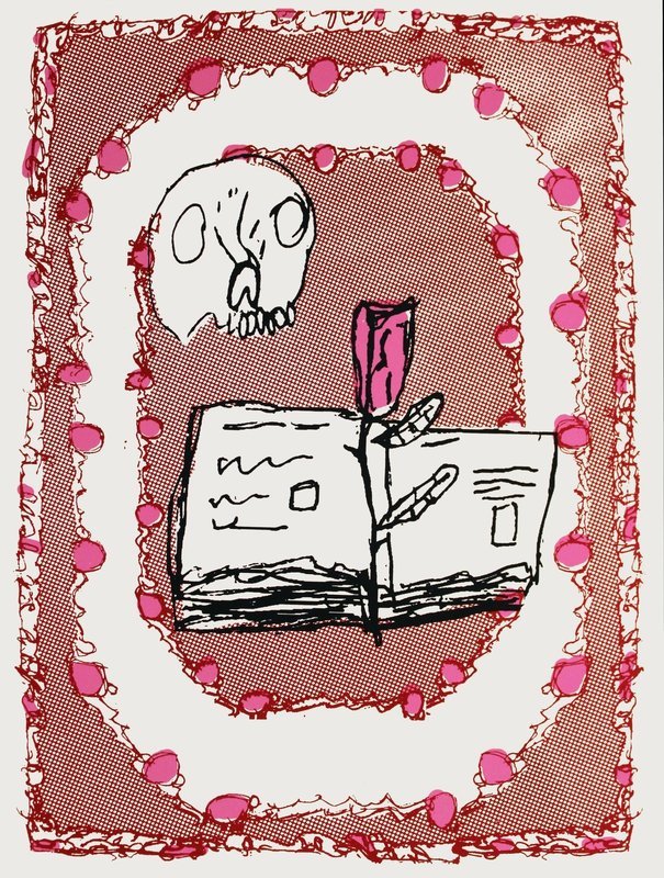 "Skull and Rose" Screen Print by Judy Barnett