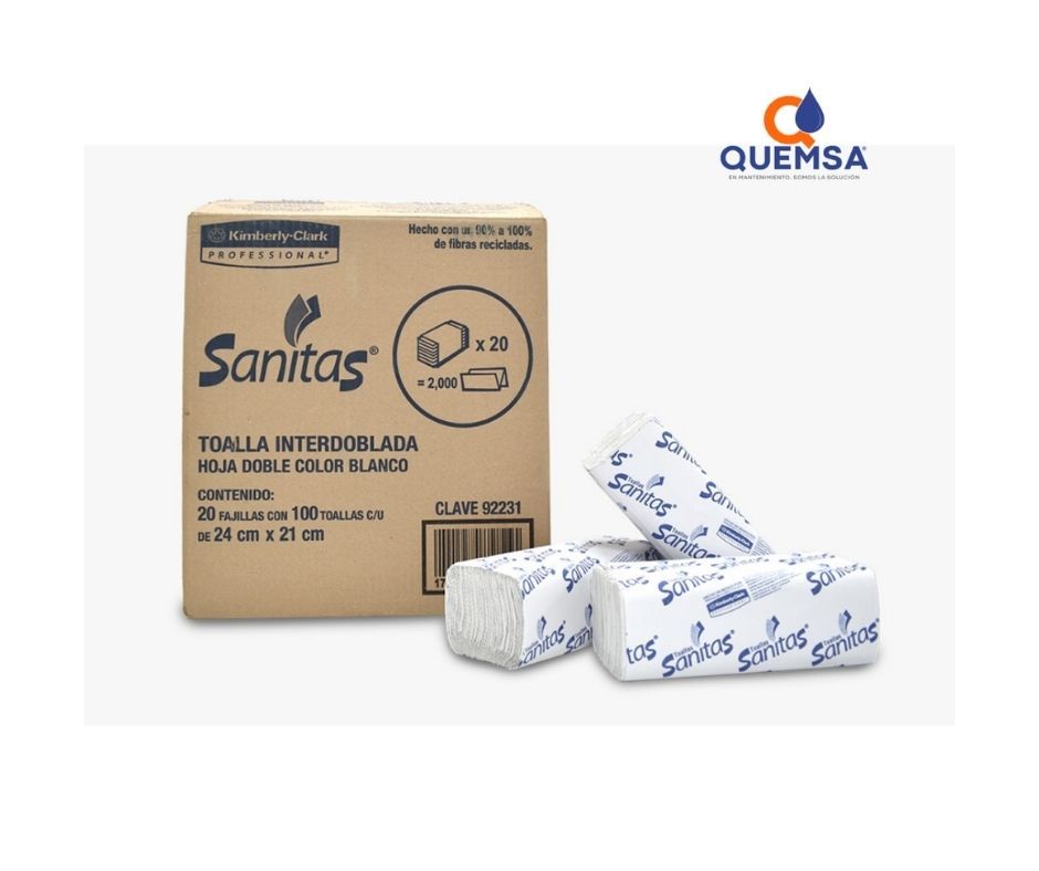 Toalla Manos Int. Sanitas® 20 paq con 100 toallas - Precio 1 caja