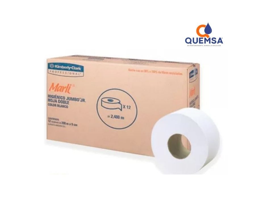 Higiénico Jumbo Marli® Jr 200 m x 9.0 cm x 12 pzas - Precio 1 caja
