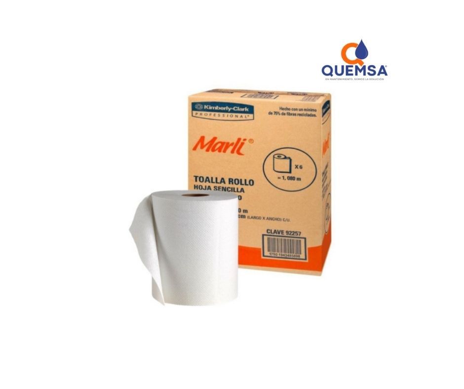 Toalla Manos Rollo Marli® 180 m x 6 pzas- Precio 1 caja