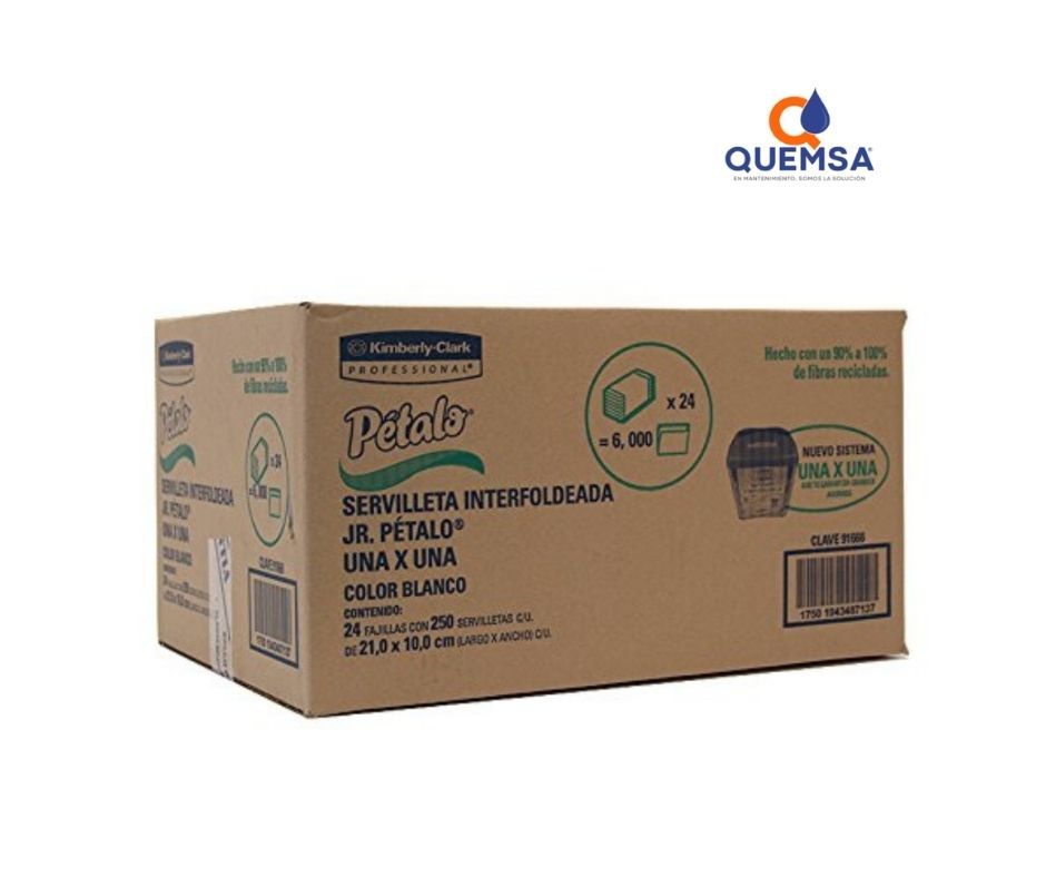Servilleta Pétalo® Interdoblada Jr 24 paq con 250 servilletas - Precio 1 caja