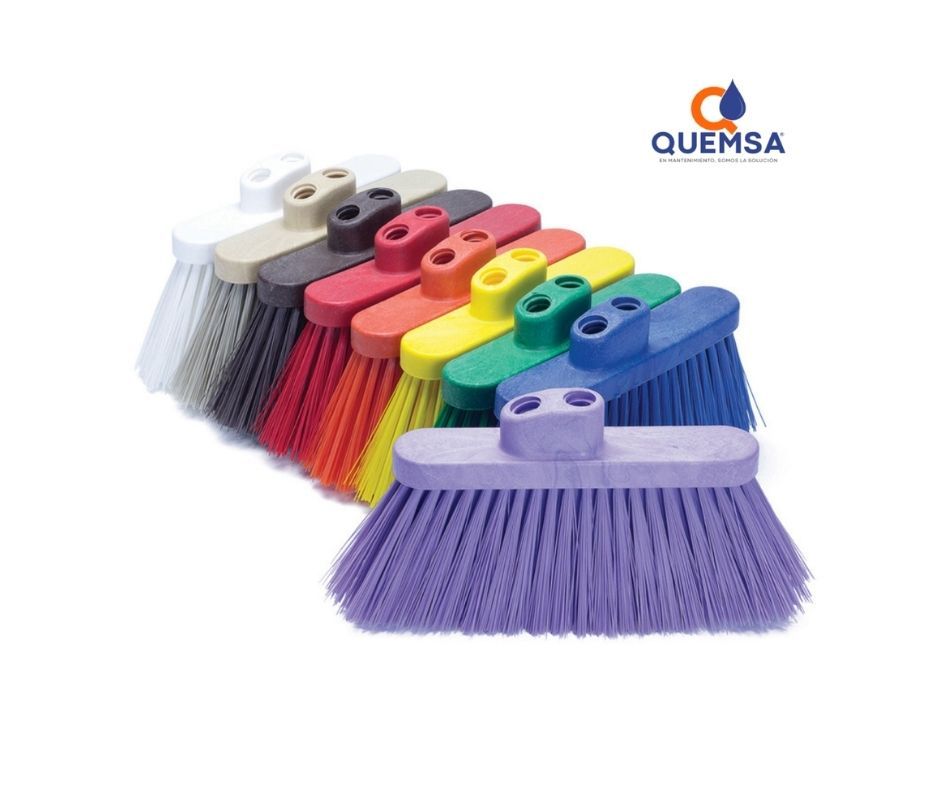 Escoba Angular media,  PBT - Precio caja C/6 pzas