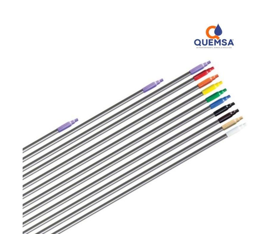 Bastón de Aluminio de 1.50 mts. C/Punta Plástica - Precio atado C/12 Pzas