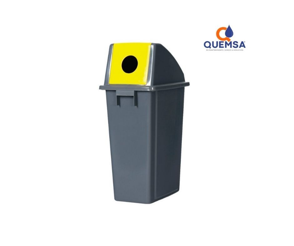 Bote de basura GRIS con tapa perforada - Precio 1 pza