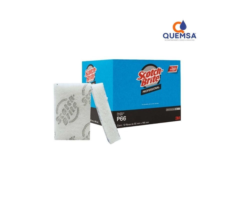 P-66 Fibra Scotch-Brite® Blanca -  Precio paquete C/12 Pzas