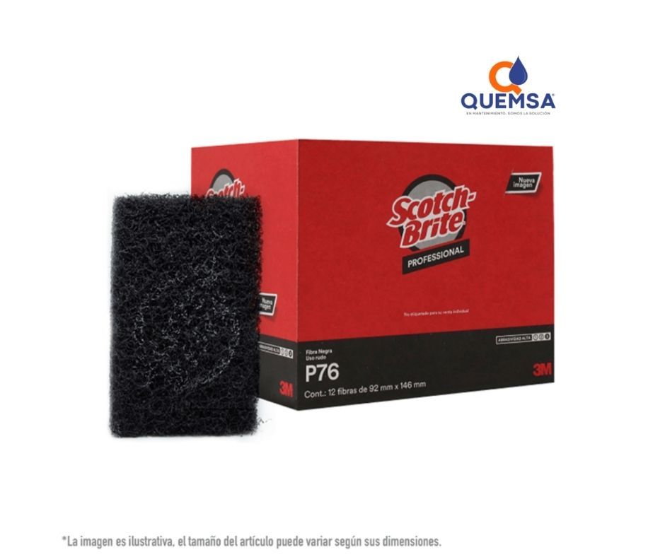 P-76 Fibra Scotch-Brite® Negra - Precio caja C/72 Pzas