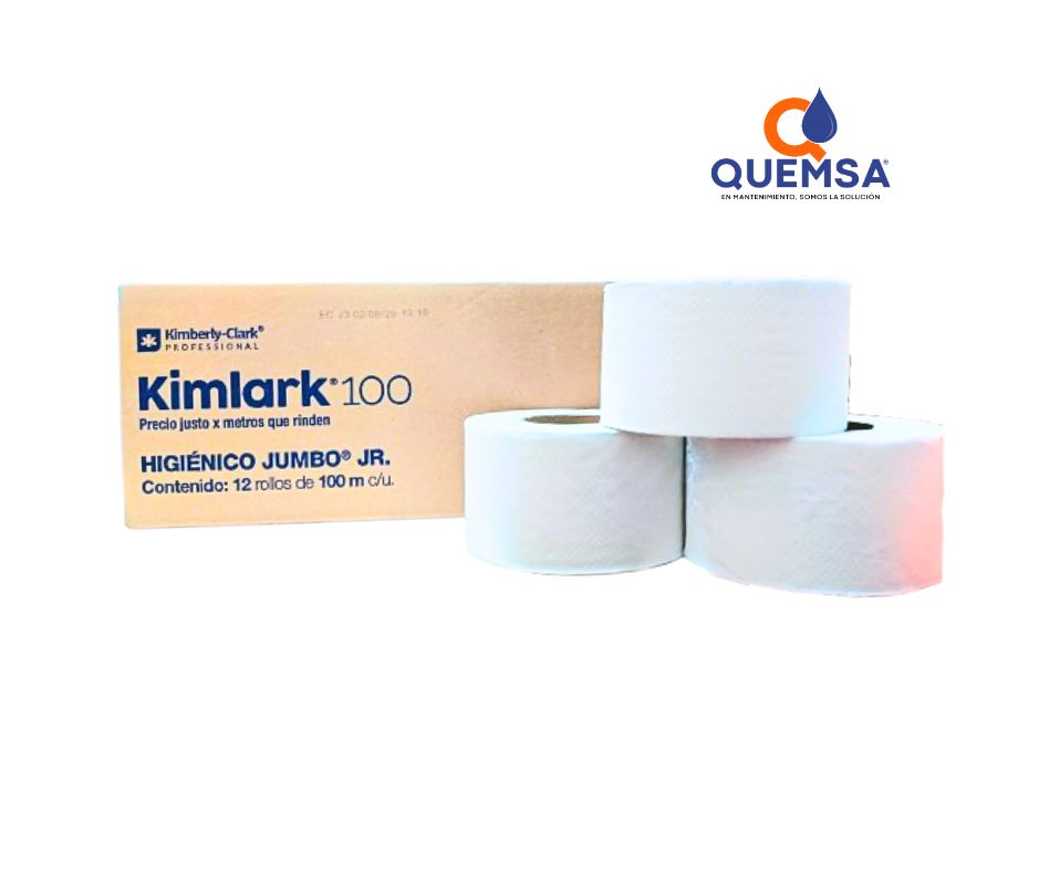 Higiénico Jumbo Jr. Kimlark ® 100 m x 8.5 cm x 12 pzas - Precio 1 caja