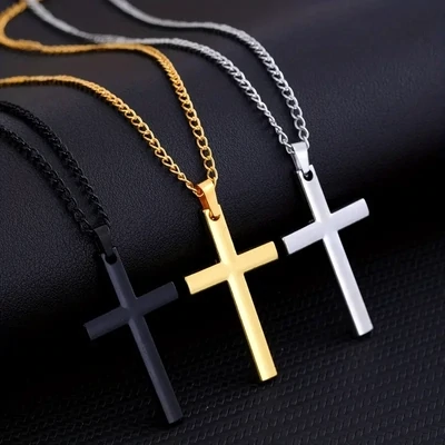Cerberus Minimalist Cross Pendant Chain Necklace