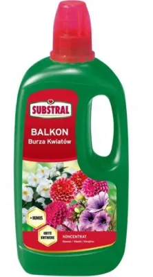 Nawóz w płynie Burza kwiatów Balkon + Humus 1L