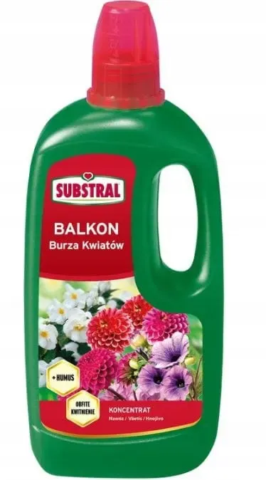 Nawóz w płynie Burza kwiatów Balkon + Humus 1L