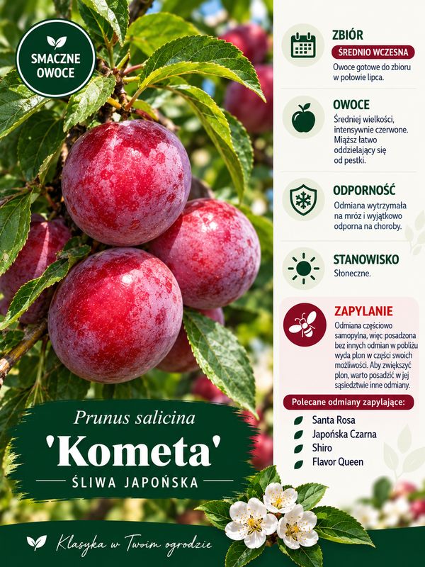 Śliwa śliwka japońska 'Kometa' Prunus salicina