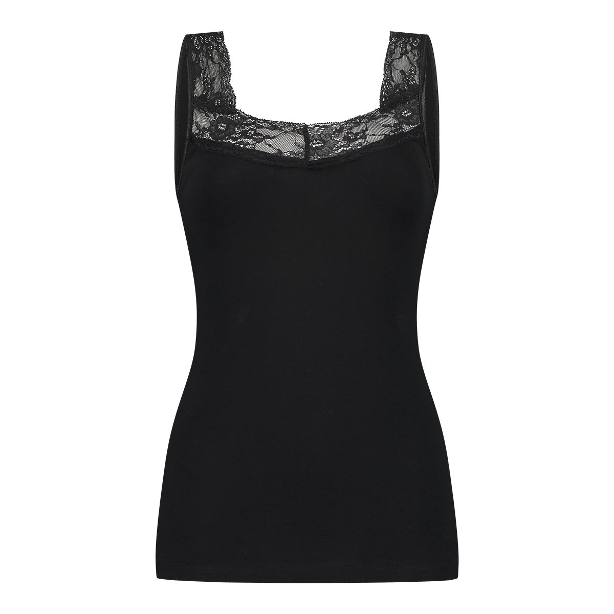 Ten Cate Organic Cotton hemd met kant zwart