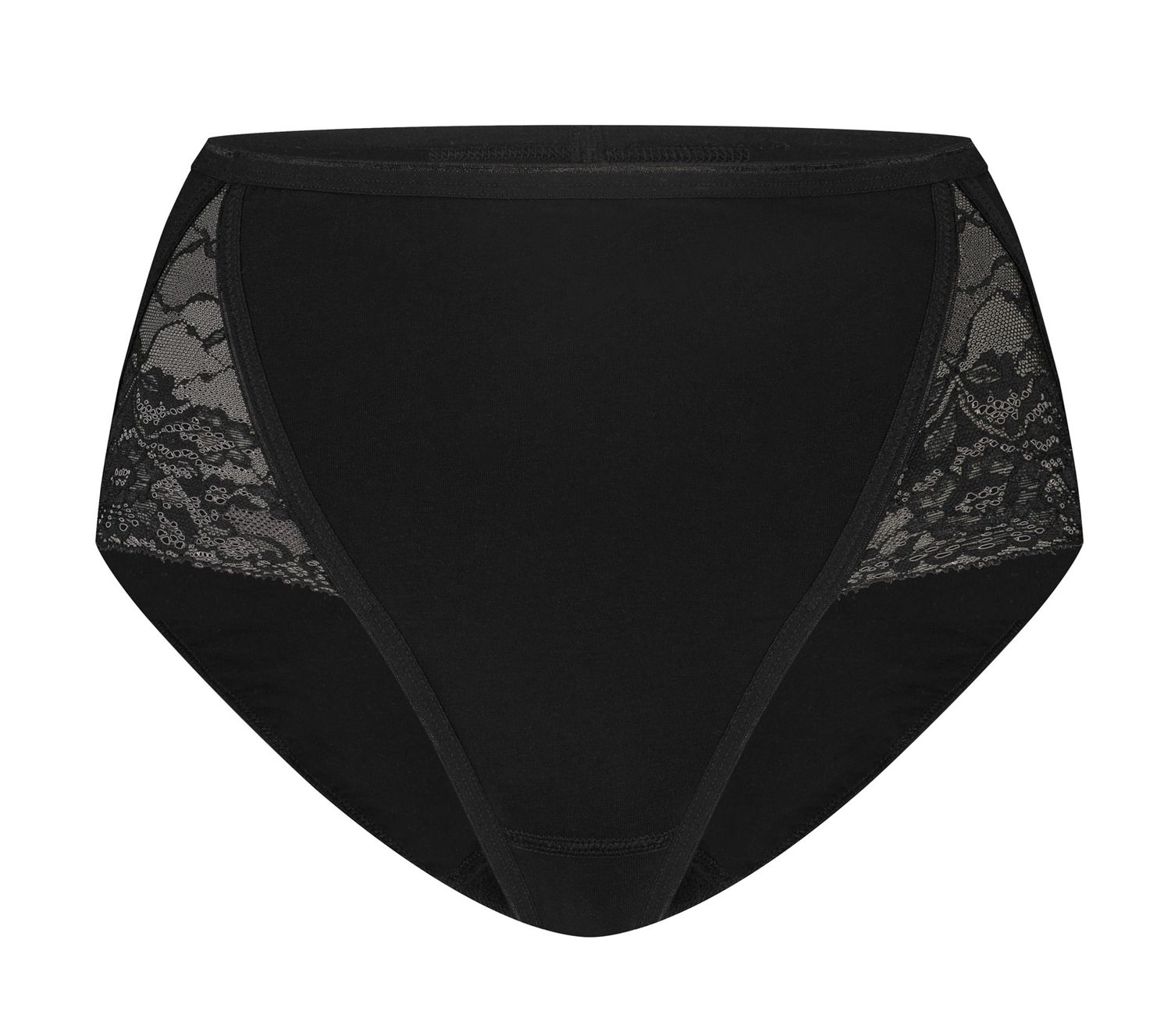 Ten Cate Organic Cotton high leg met kant zwart