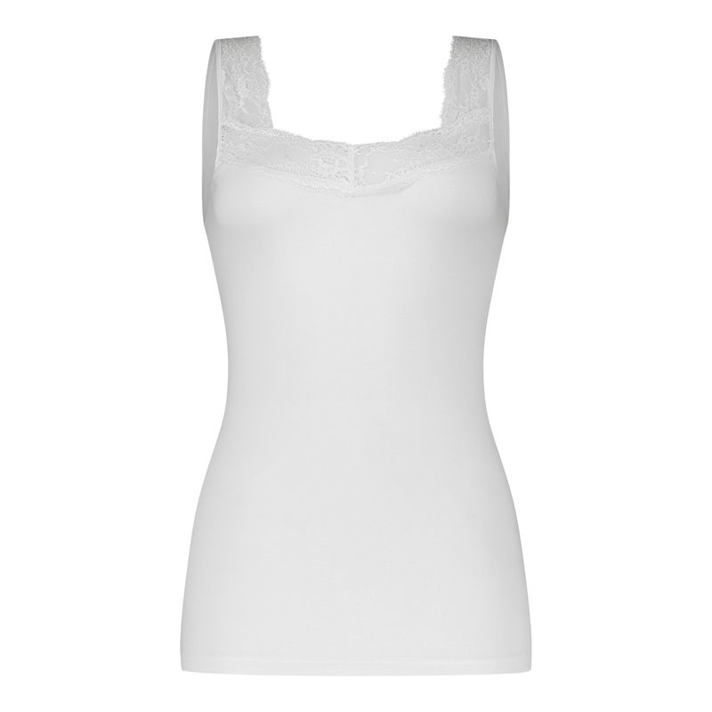 Ten Cate Organic Cotton hemd met kant wit