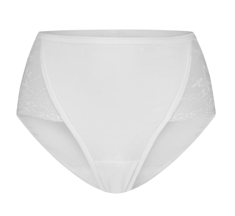 Ten Cate Organic Cotton high leg met kant wit