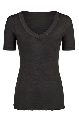 Nina von C Wool Silk shirt korte mouw merinowol