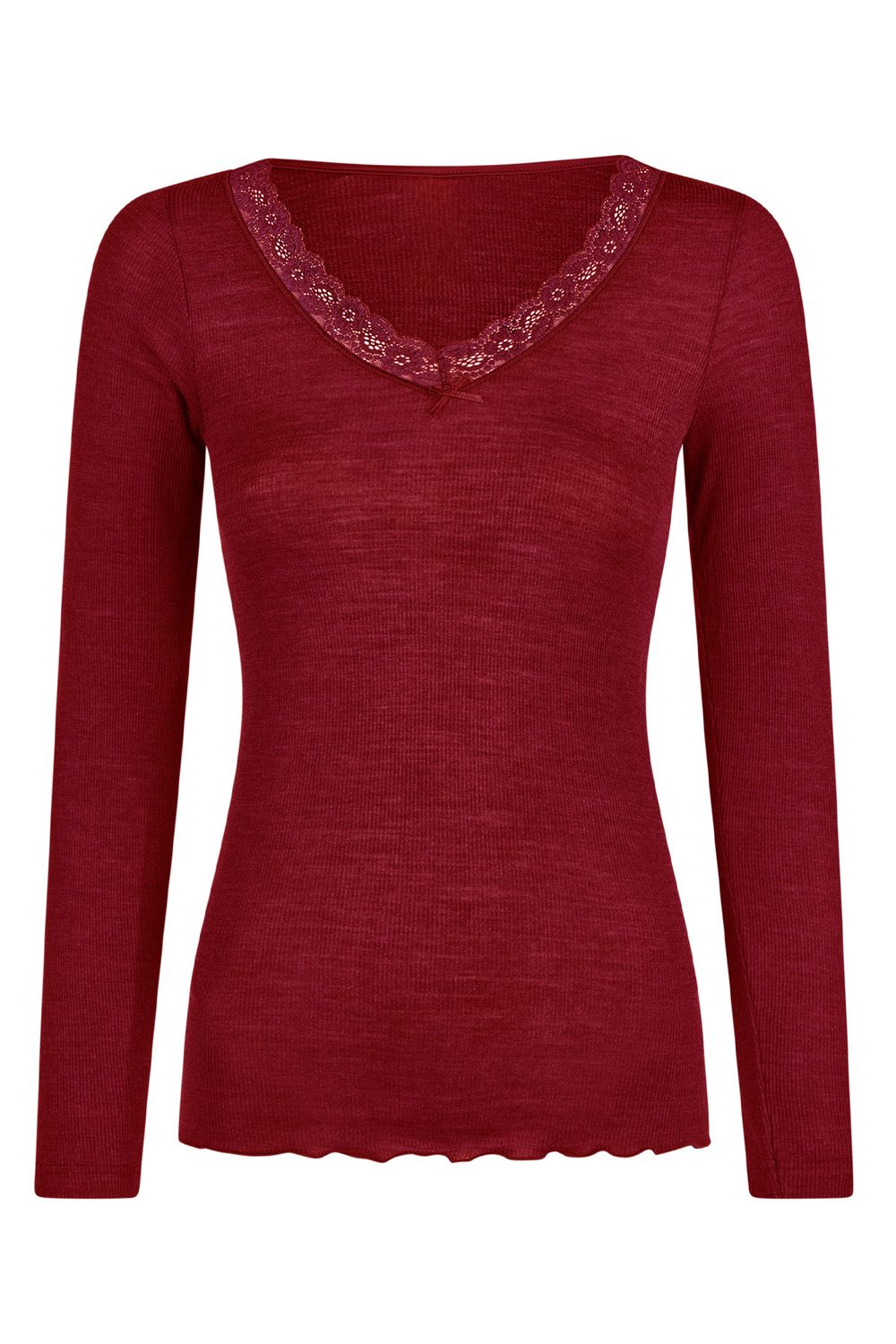 Nina von C Wool Silk shirt lange mouw merinowol elderberry