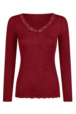Nina von C Wool Silk shirt lange mouw merinowol elderberry