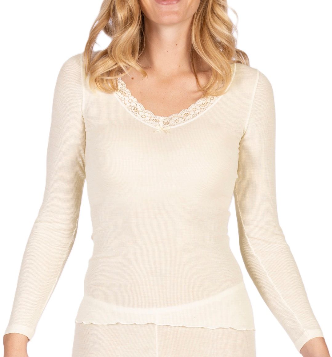 Nina von C Wool Silk shirt lange mouw merinowol