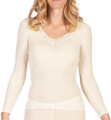 Nina von C Wool Silk shirt lange mouw merinowol