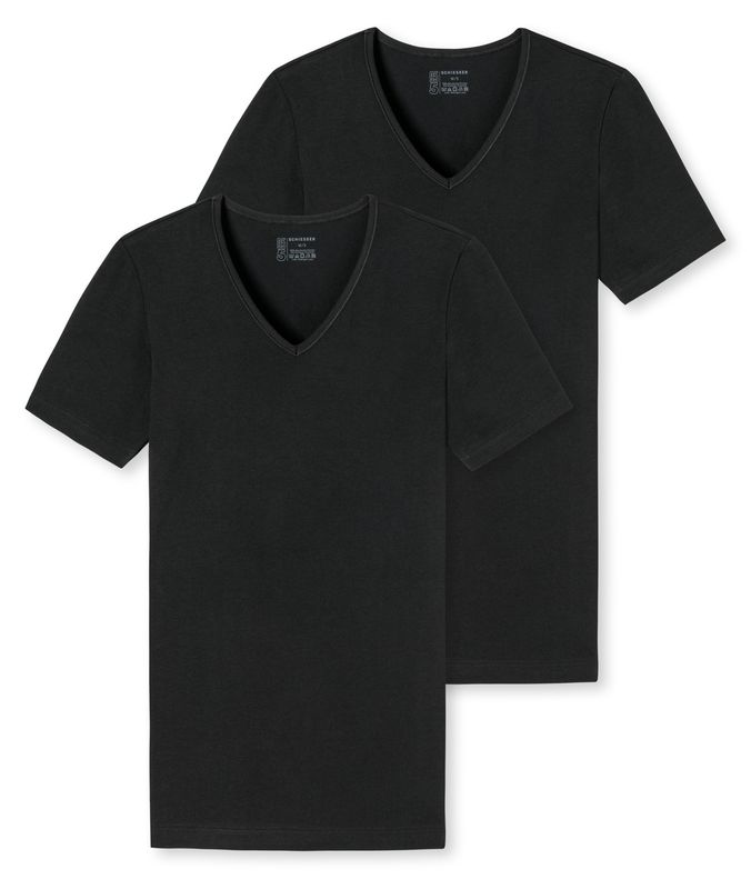 Schiesser 95/5 t-shirt v-hals 2-pack