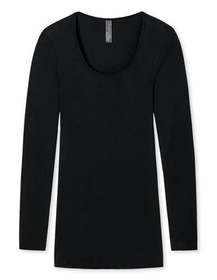 Schiesser Luxury shirt lange mouw zwart