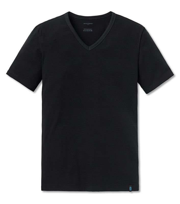 Schiesser 95/5 t-shirt v-hals zwart