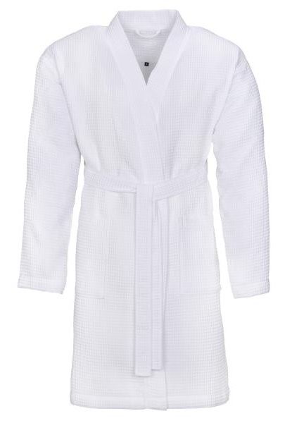 Vossen Rom pique spa-badjas wit