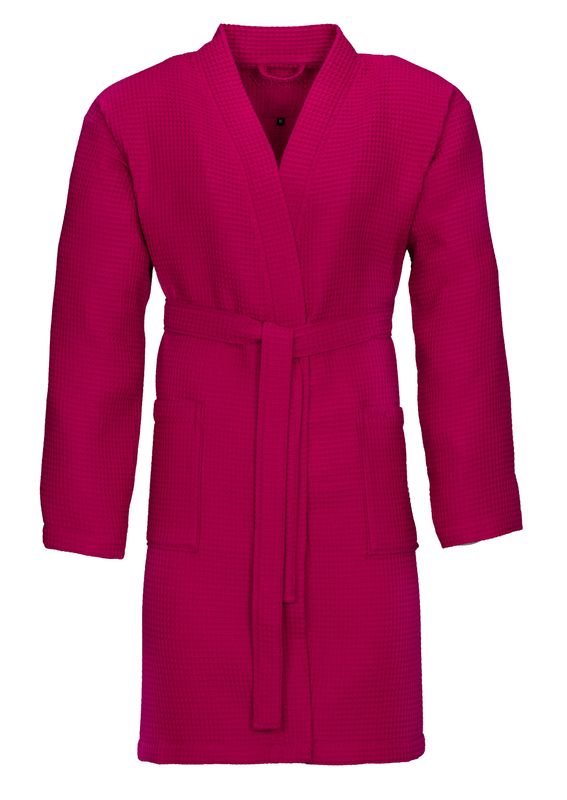 Vossen Rom pique spa-badjas cranberry