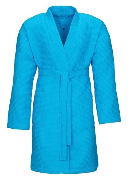Vossen Rom pique spa-badjas turqoise