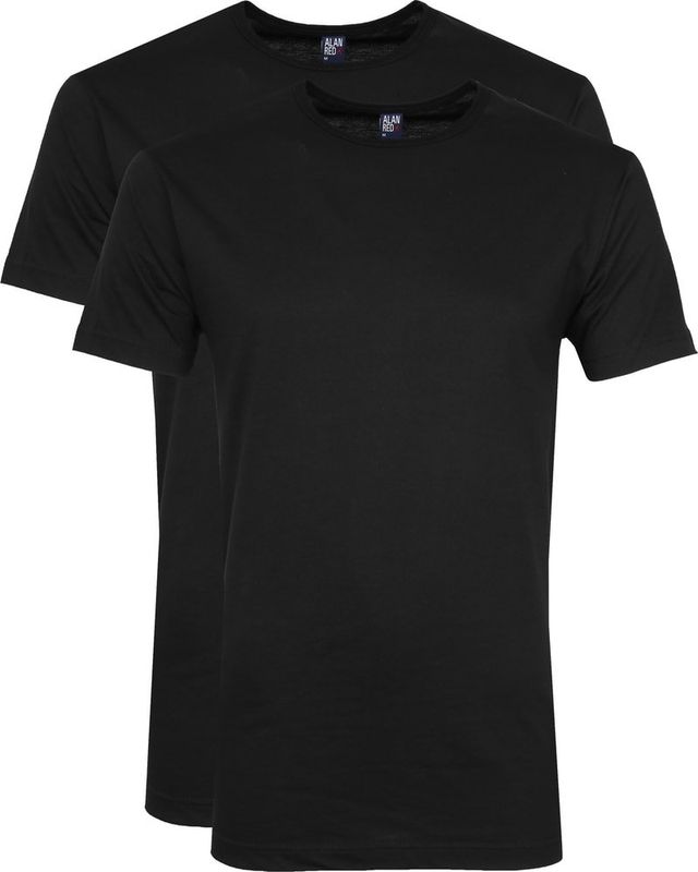 Alan Red Derby t-shirt ronde hals 2-pack zwart