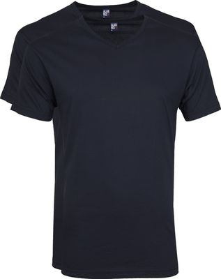 Alan Red Vermont t-shirt v-hals 2-pack marine