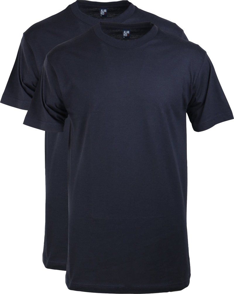 Alan Red Virginia t-shirt ronde hals 2-pack marine