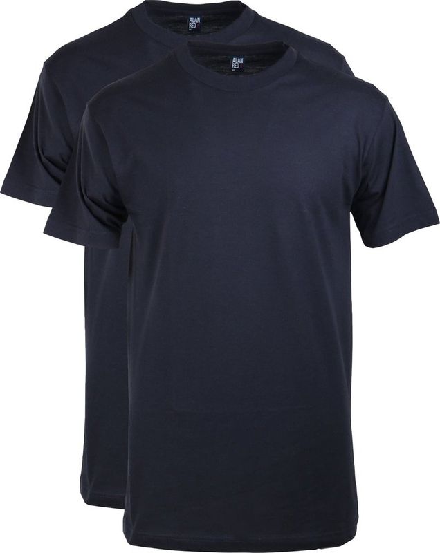 Alan Red Virginia t-shirt ronde hals 2-pack marine