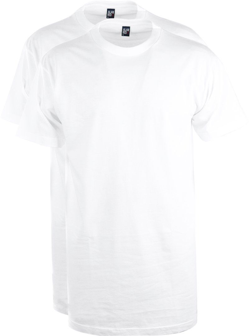 Alan Red Virginia Long t-shirt ronde hals 2-pack wit