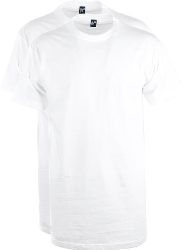 Alan Red Virginia Long t-shirt ronde hals 2-pack wit