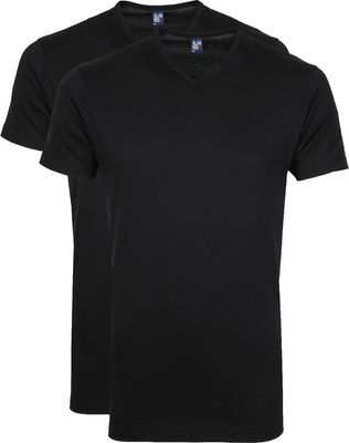 Alan Red Vermont t-shirt v-hals 2-pack zwart