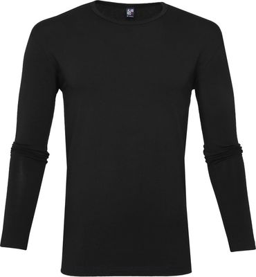 Alan Red Olbia t-shirt lange mouw ronde hals zwart