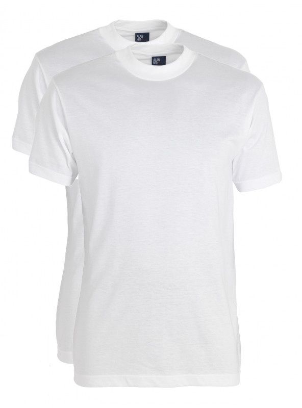 Alan Red Virginia t-shirt ronde hals 2-pack wit