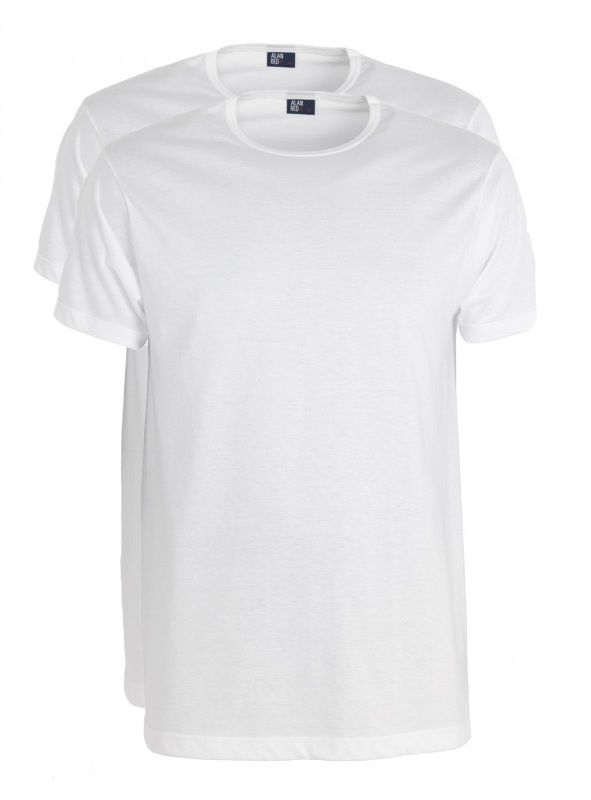 Alan Red Derby t-shirt ronde hals 2-pack wit