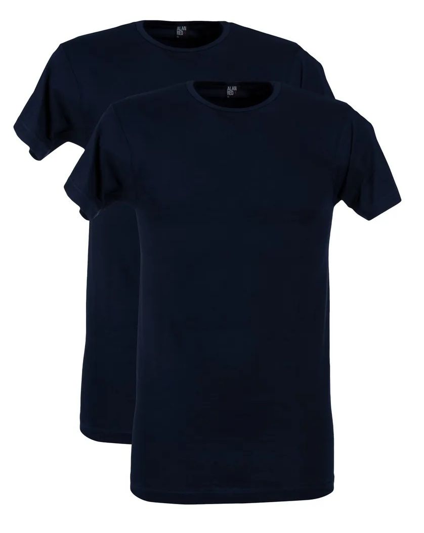 Alan Red Derby t-shirt ronde hals 2-pack marine
