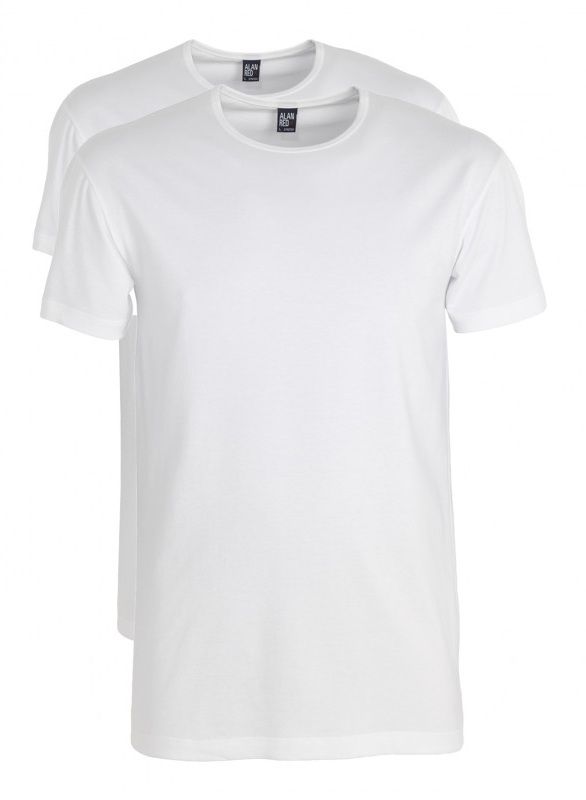 Alan Red Ottawa t-shirt ronde hals 2-pack wit