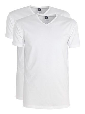 Alan Red Oklahoma t-shirt v-hals 2-pack wit
