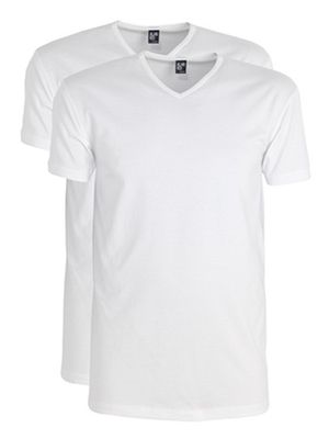 Alan Red Oklahoma t-shirt v-hals 2-pack wit