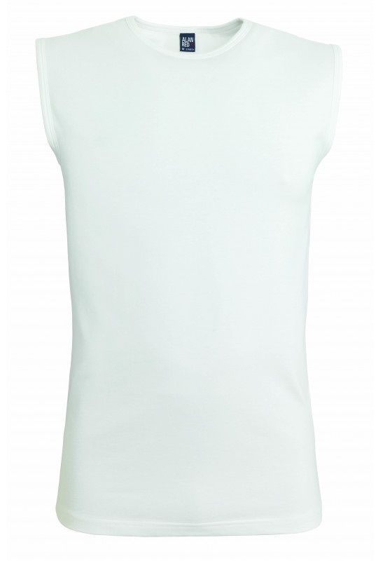 Alan Red Orlando mouwloos shirt ronde hals 2-pack wit