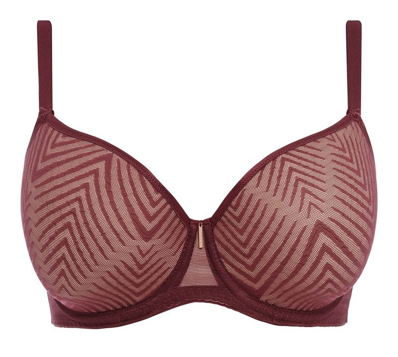 Freya Tailored voorgevormde plunge bh dark cherry