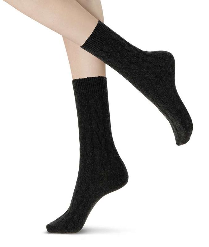 Oroblu Gwen Wollen Sok zwart melange